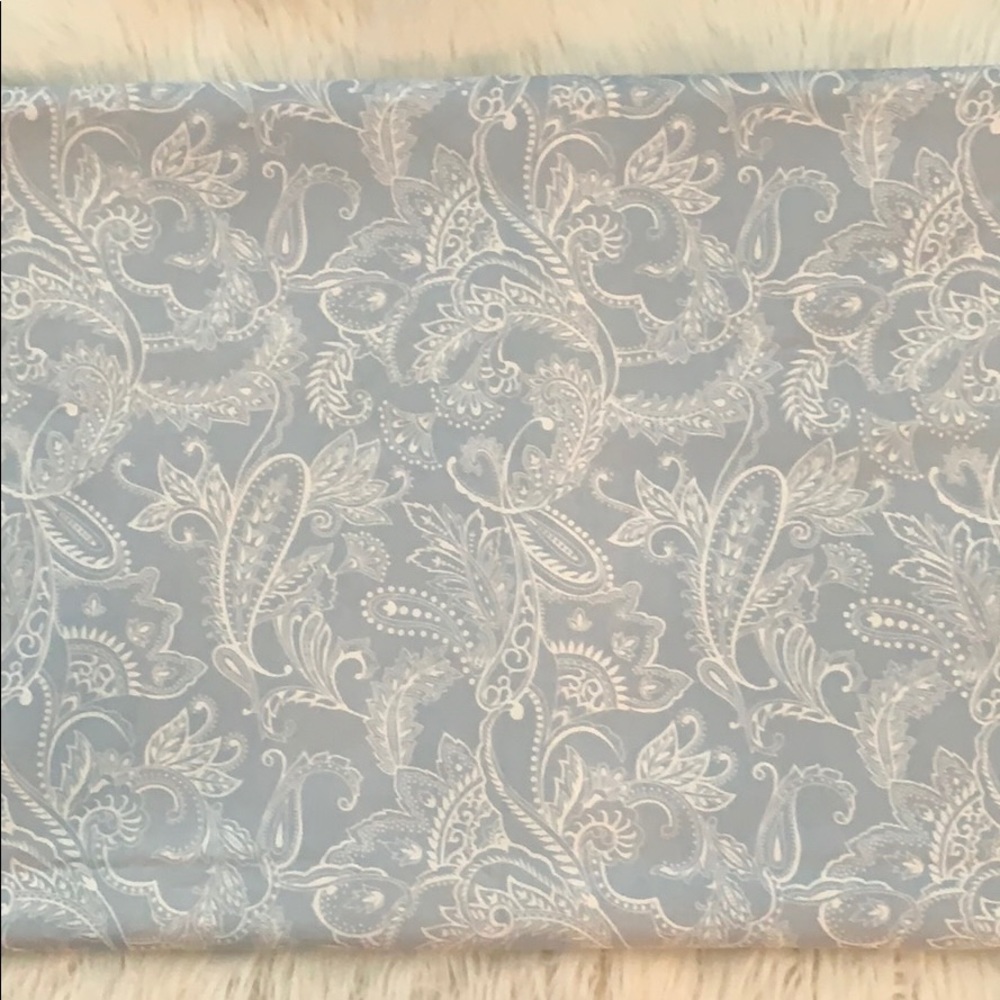 Luxe Habitat blue and white shower curtain